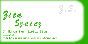 zita szeicz business card